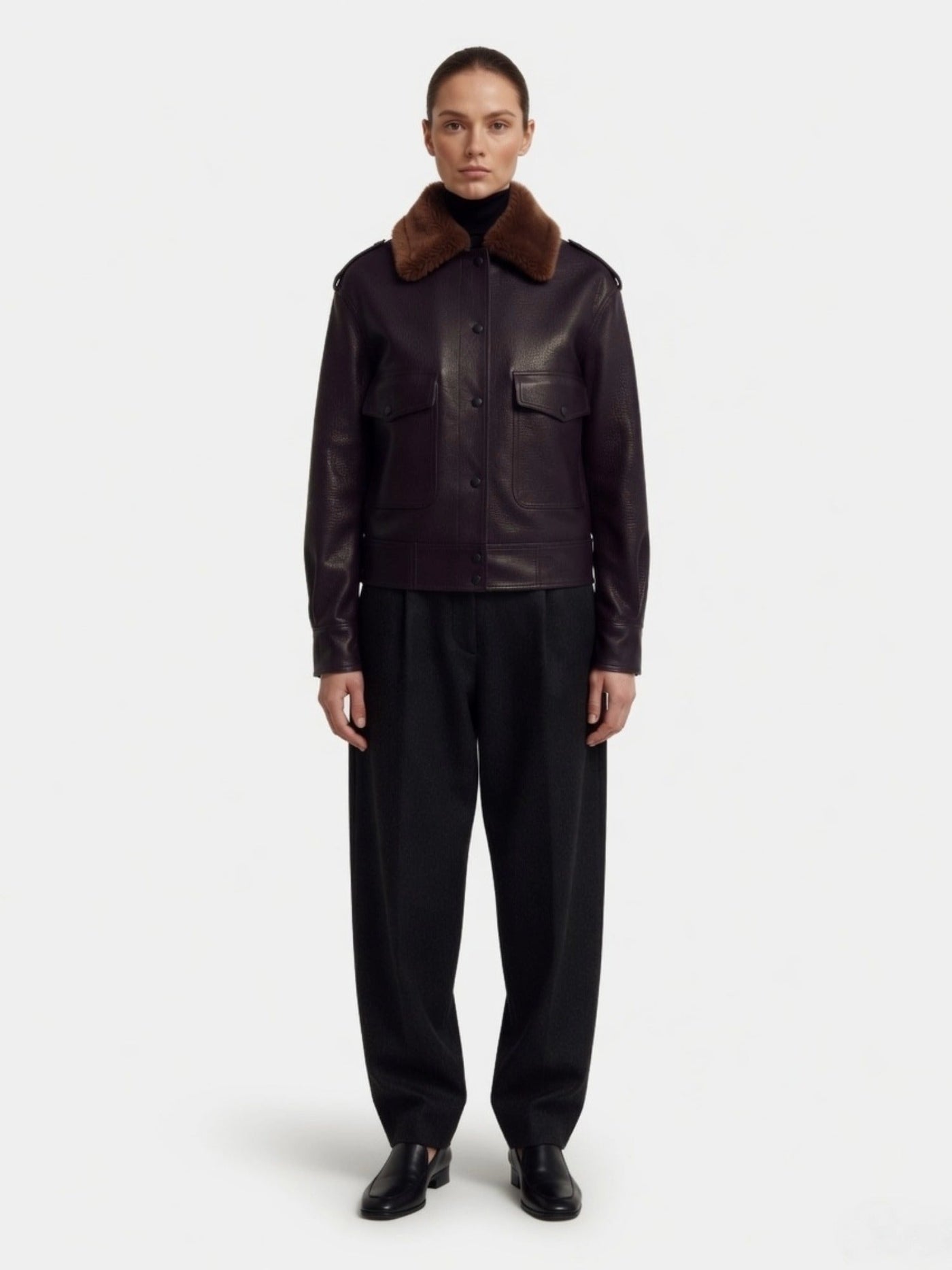 The Contrast Shearling Bomber