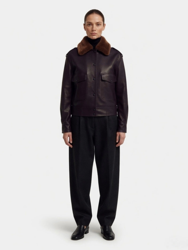 The Contrast Shearling Bomber