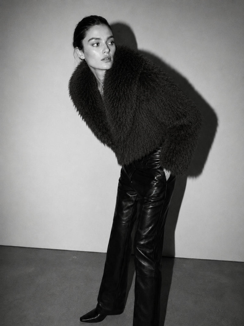 The Mongolian Shearling Crop Jacket