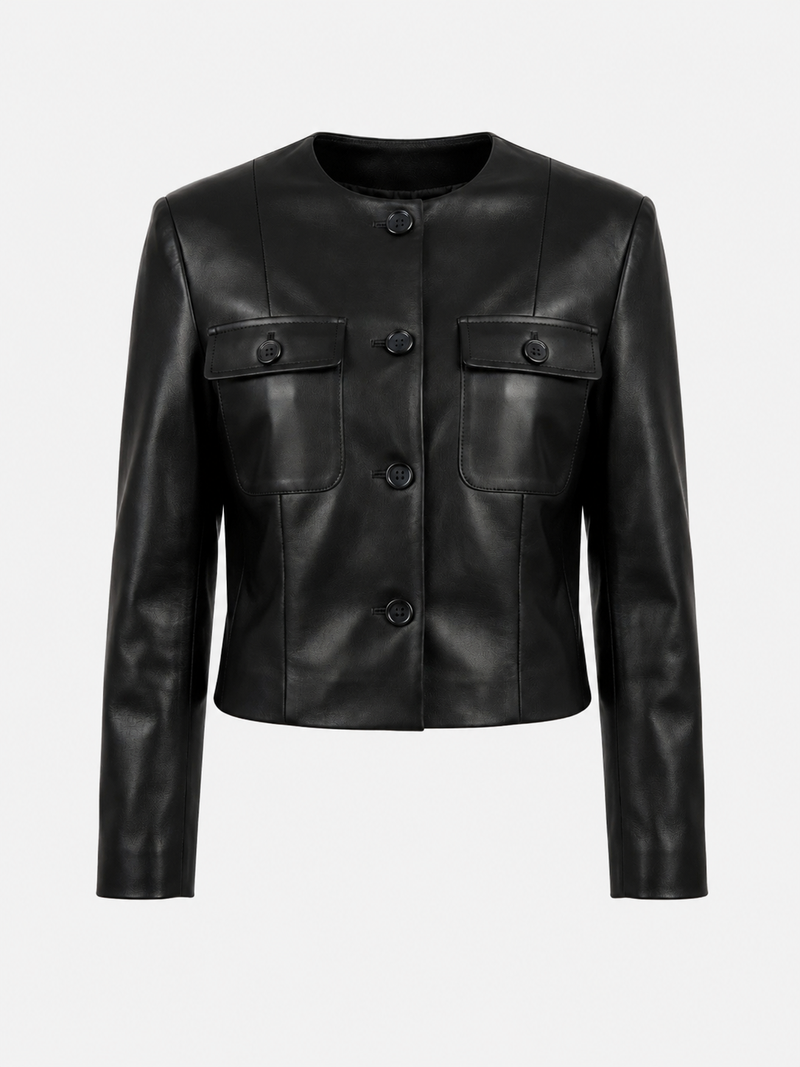 The Collarless Crop Jacket
